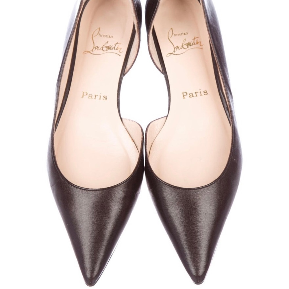 Black Christian Louboutin leather d’Orsay flats